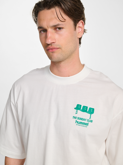 hmlOVERSIZED T-SHIRT S/S SUNDAY, BLANC DE BLANC, model