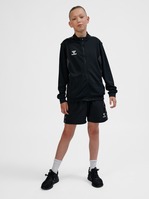 hmlAUTHENTIC PL ZIP JACKET KIDS, BLACK, model