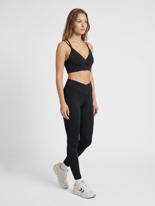 hmlYOGA WRAP HIGH WAIST W TIGHTS, BLACK, model