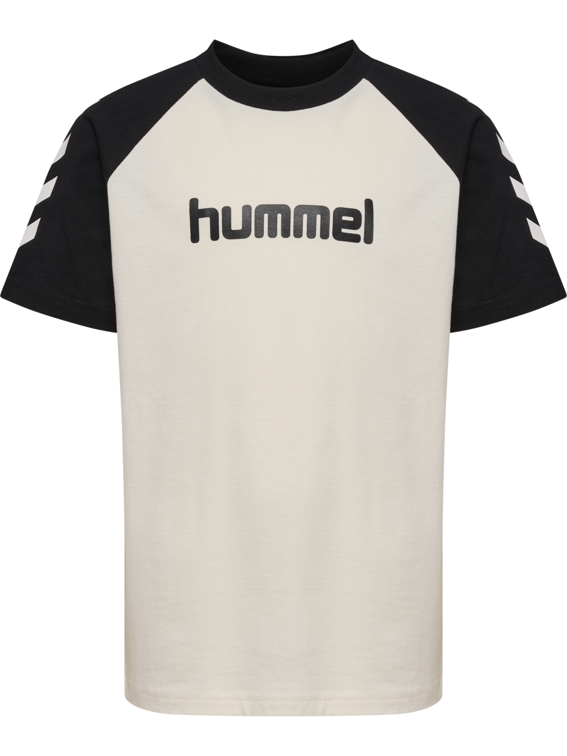 hmlJR LOGO T-SHIRT S/S, MARSHMALLOW/BLACK, packshot