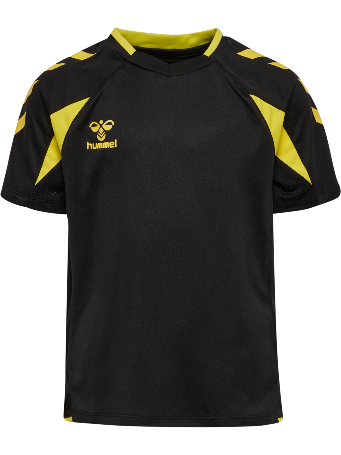 hmlCORE 2.0 JERSEY S/S KIDS, BLACK/BLAZING YELLOW, packshot