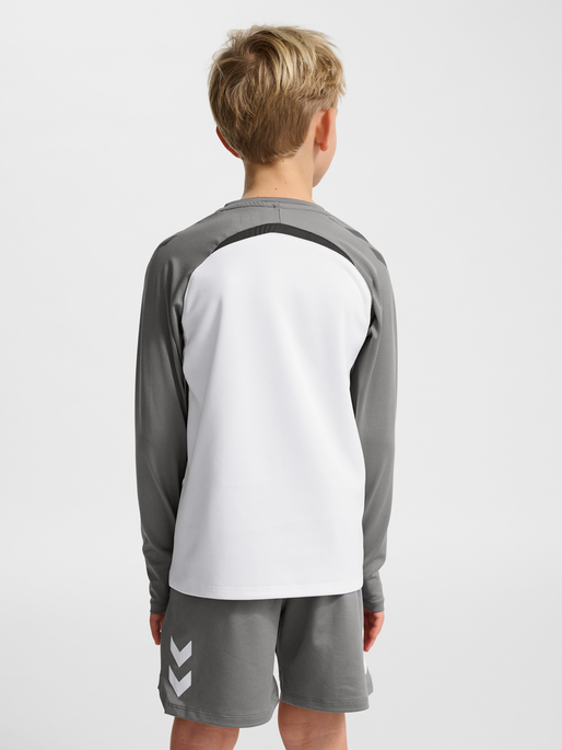 hmlLEAD 2.0 CREW SWEAT KIDS, WHITE/STEEL GRAY, model