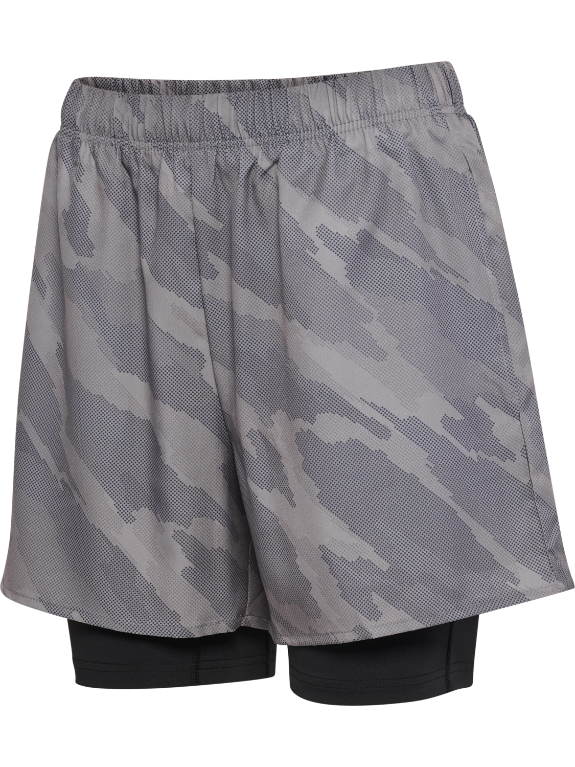 hmlHIIT INTENSITY AOP 2 IN 1 SHORTS, SHARKSKIN, packshot
