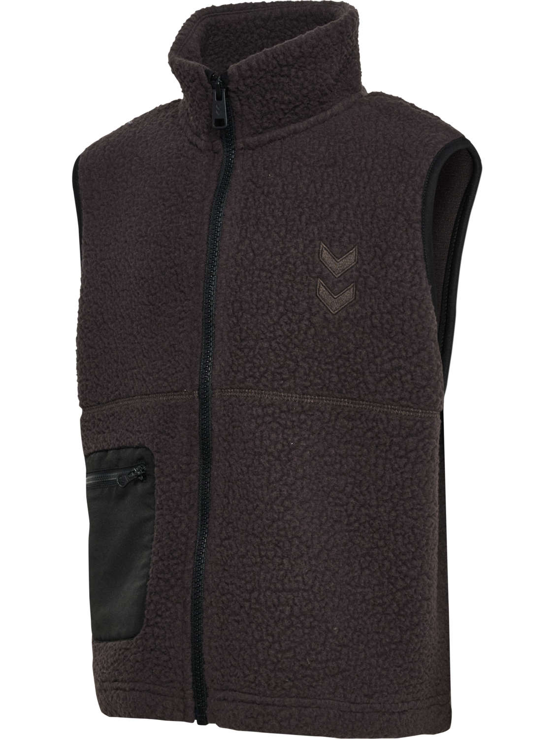 hmlJR MARTINI FLEECE ZIP VEST, CHOCOLATE TORTE, packshot