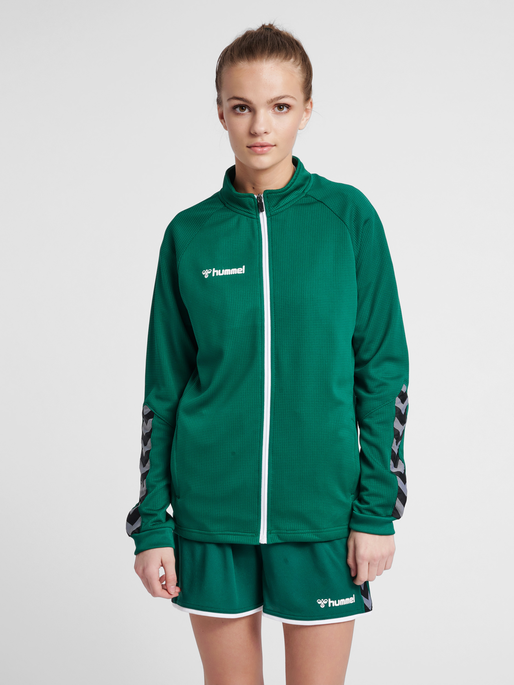 hmlAUTHENTIC WOMEN POLY ZIP JACKET, EVERGREEN, model