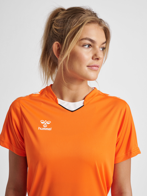 hmlCORE XK POLY JERSEY S/S WOMAN, ORANGE TIGER, model