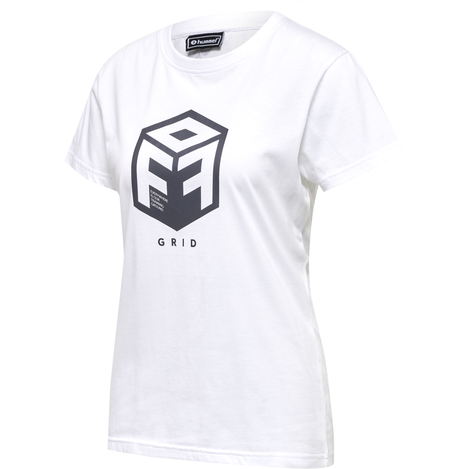 hmlOFFGRID COTTON JERSEY S/S WO, WHITE/FORGED IRON, packshot