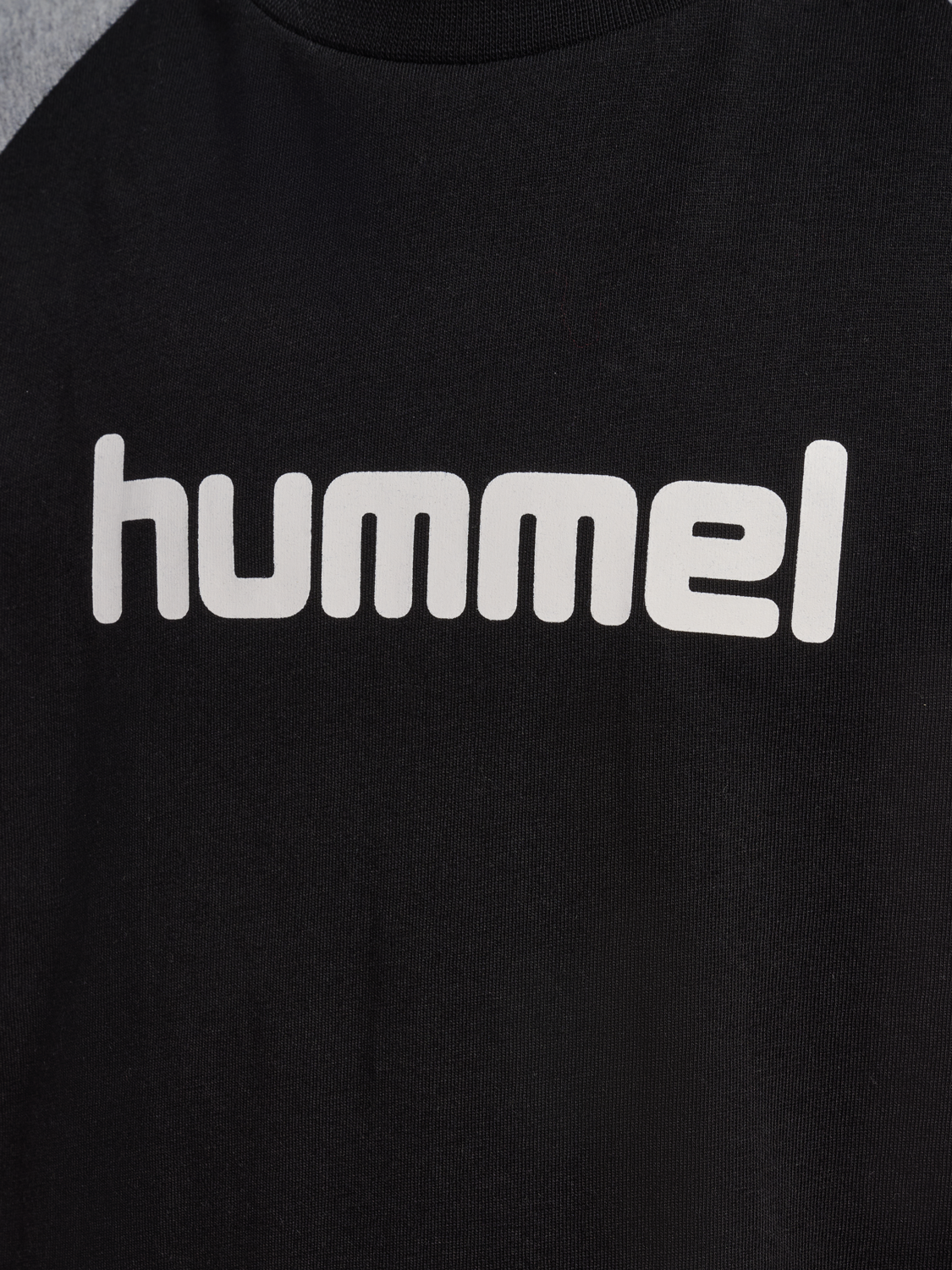 hmlJR LOGO T-SHIRT S/S, BLACK/GREY MELANGE, packshot