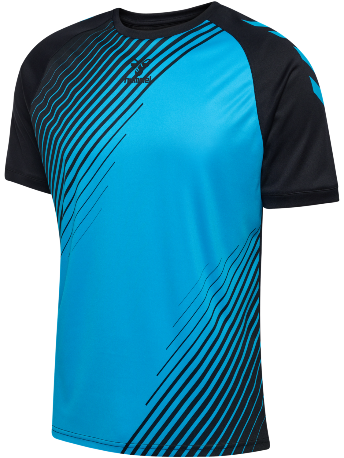 hmlGRAPHIC UNIVERSE JERSEY S/S, BLACK/NEON BLUE, packshot