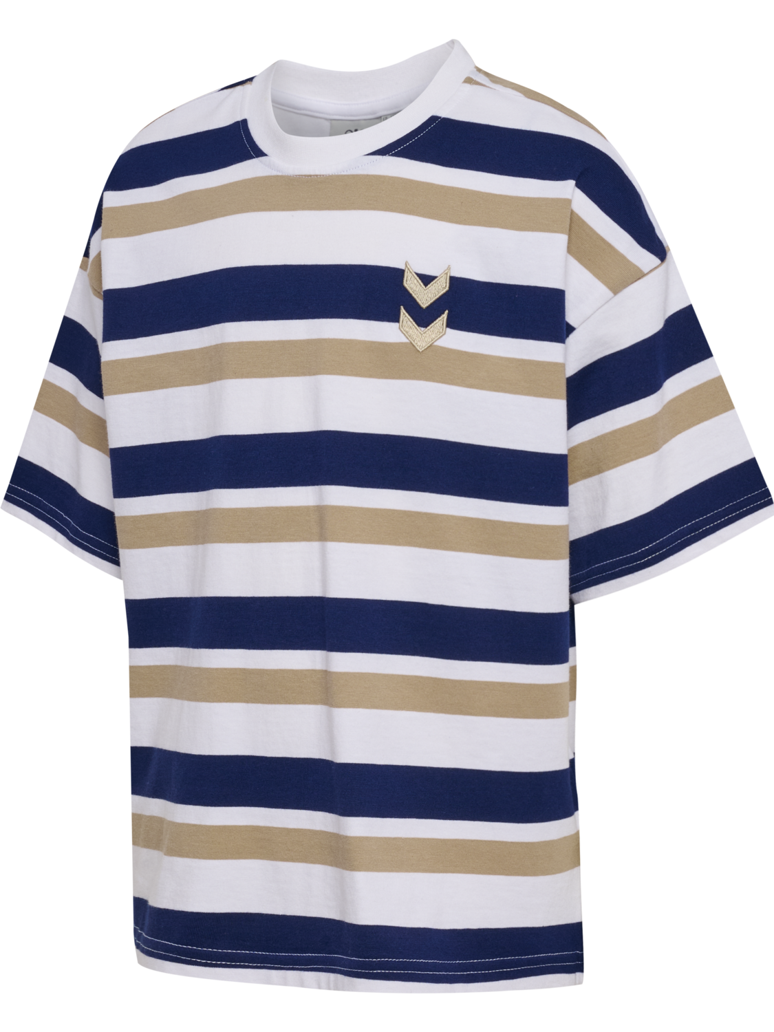 hmlJR SILLY S/S BOXY T-SHIRT STRIPE, MEDIEVAL BLUE, packshot