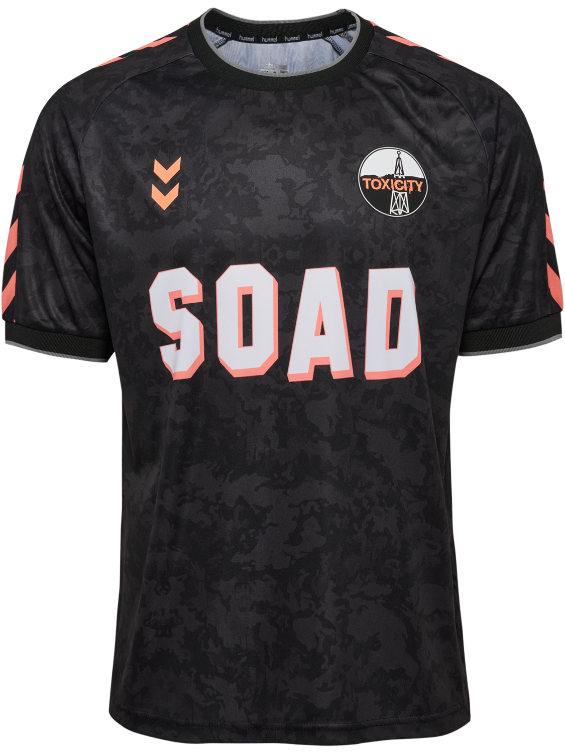 hmlSOAD TOUR 26 CAMO JERSEY S/S, BLACK/ORANGE, packshot