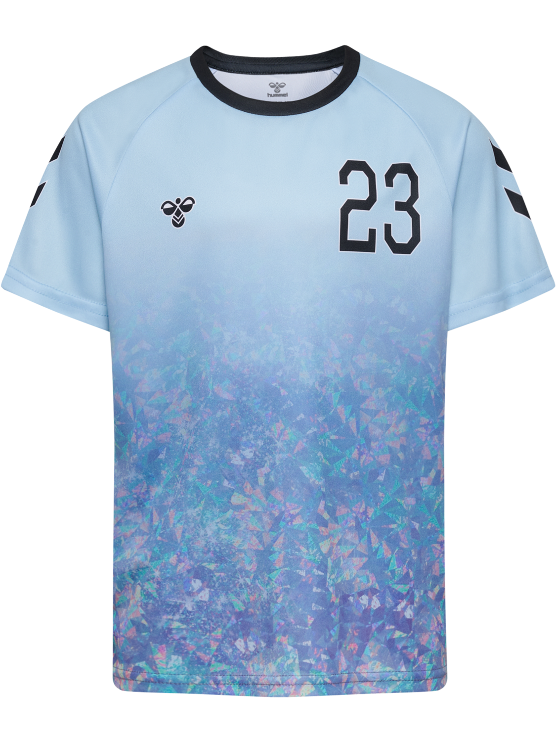 hmlSHIMMER T-SHIRT S/S, SKYWAY/BLACK, packshot