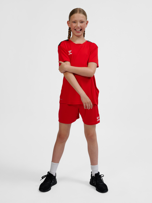 hmlAUTHENTIC PL JERSEY S/S KIDS, TRUE RED, model