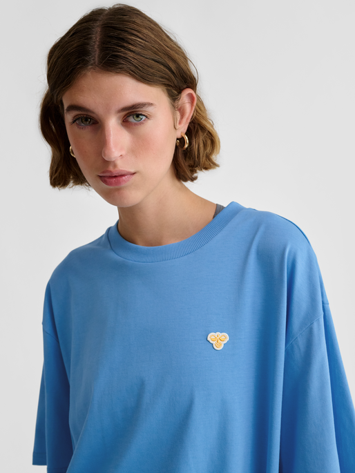 hmlLOOSE T-SHIRT BEE S/S, LICHEN BLUE, model