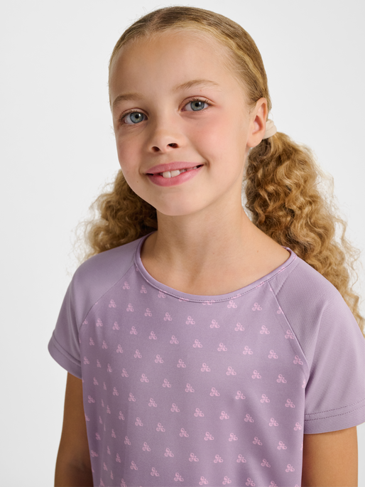hmlJR MIX T-SHIRT S/S, LAVENDER MIST, model