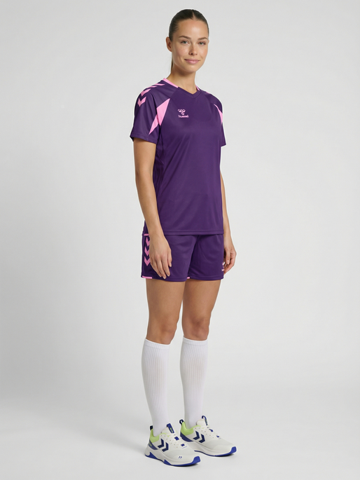 hmlCORE 2.0 JERSEY S/S WOMAN, ACAI/COTTON CANDY, model