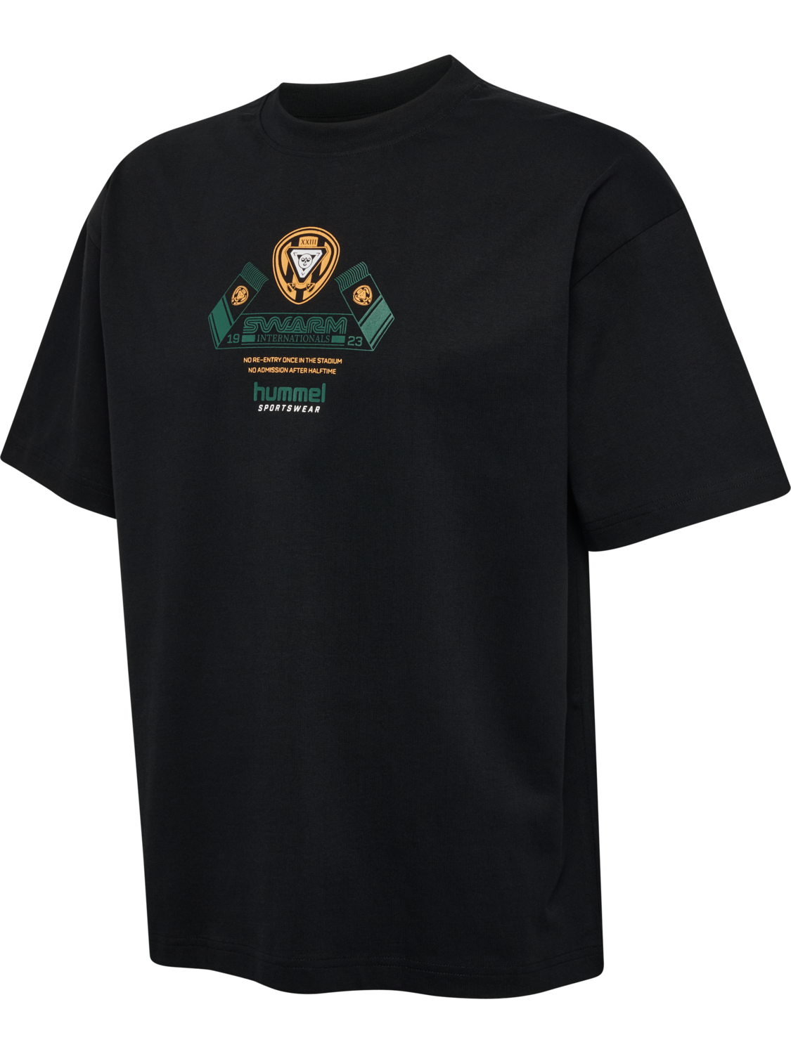 hmlLOOSE T-SHIRT S/S SCARF, BLACK, packshot