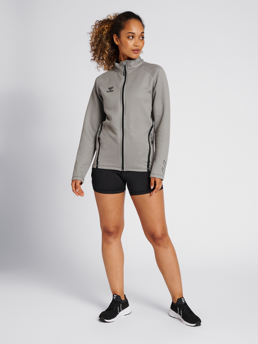 hmlCIMA XK ZIP JACKET WOMAN, GREY MELANGE, model
