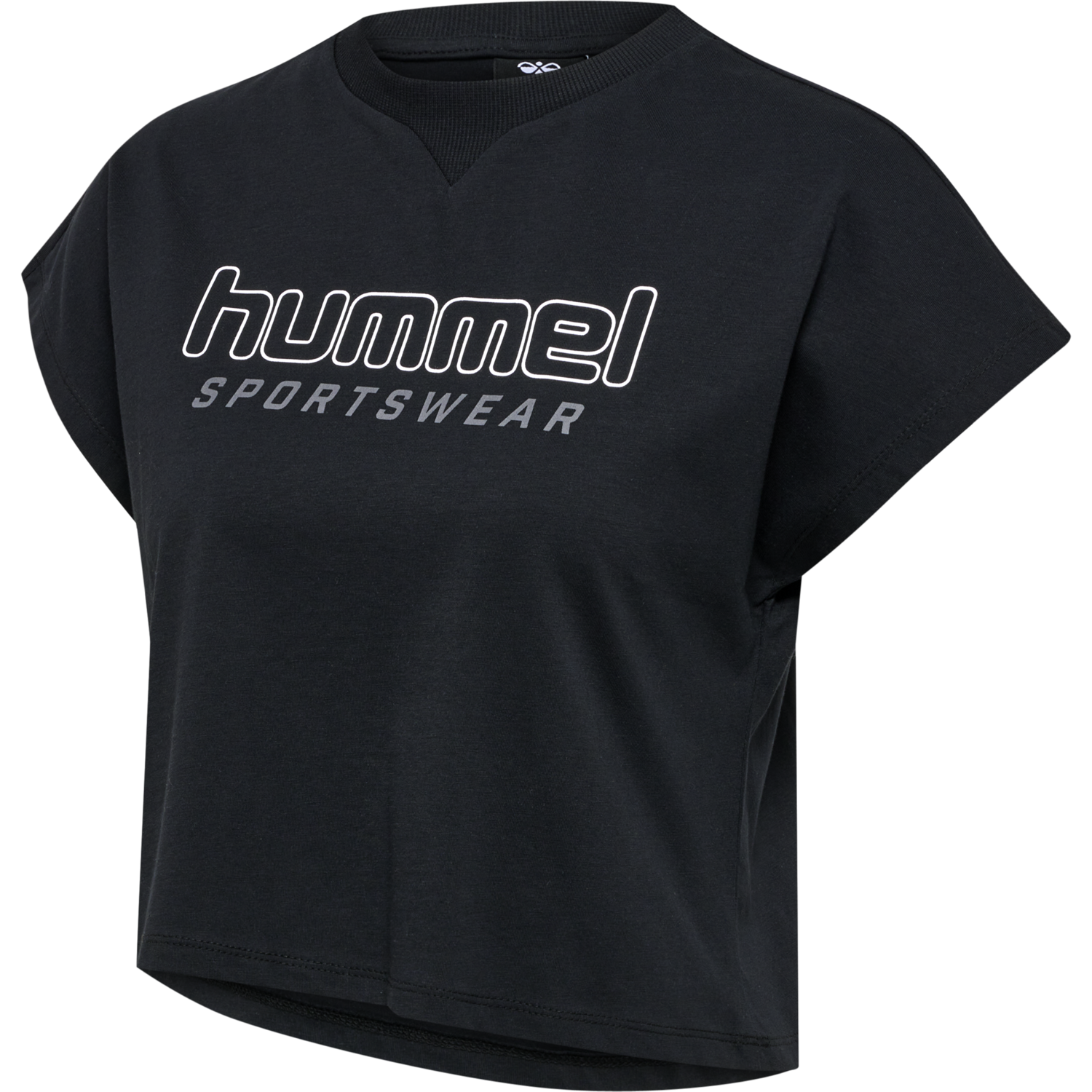 hmlLGC JUNE CROPPED T-SHIRT, BLACK, packshot