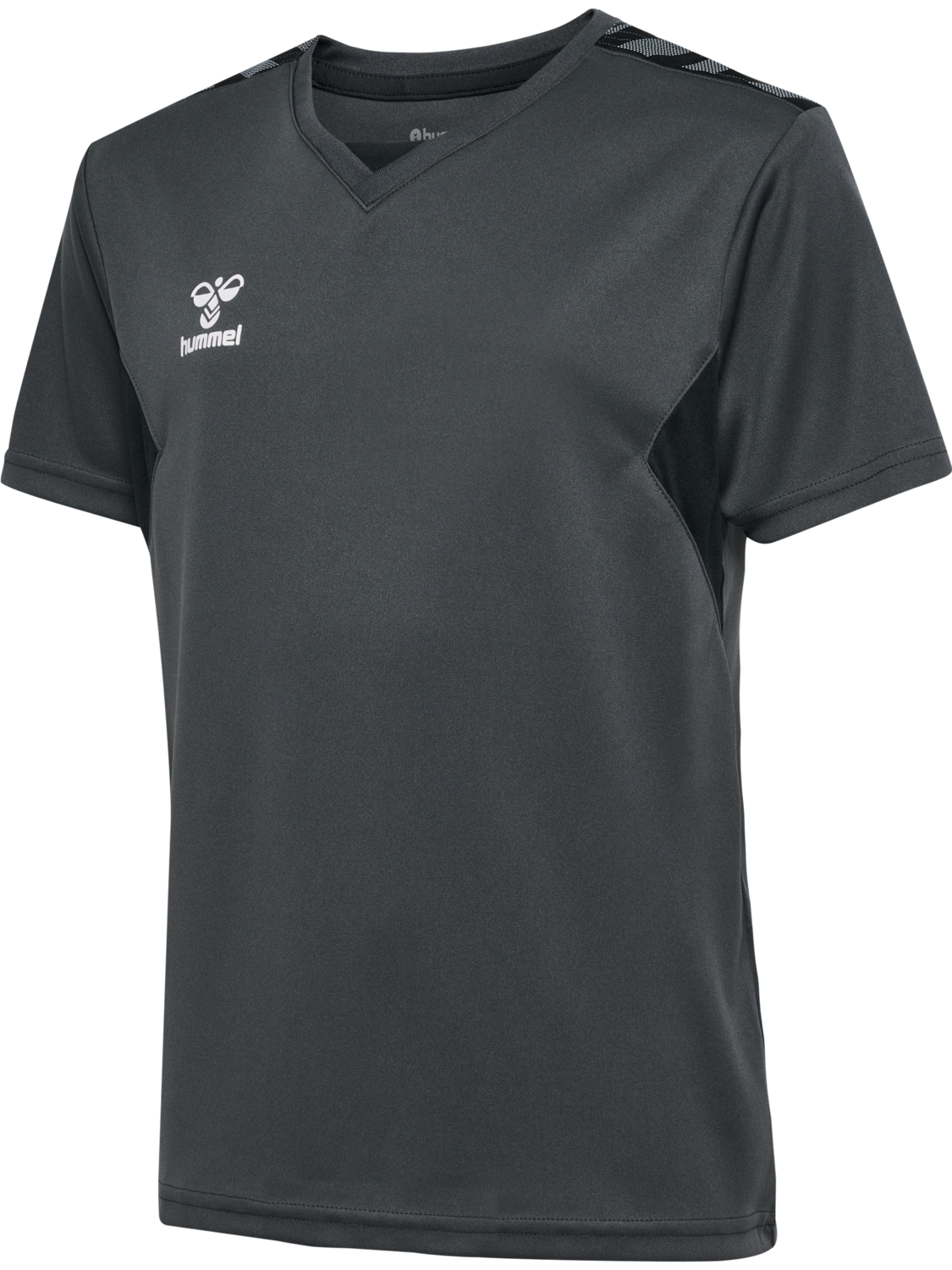 hmlAUTHENTIC PL JERSEY S/S KIDS, ASPHALT, packshot