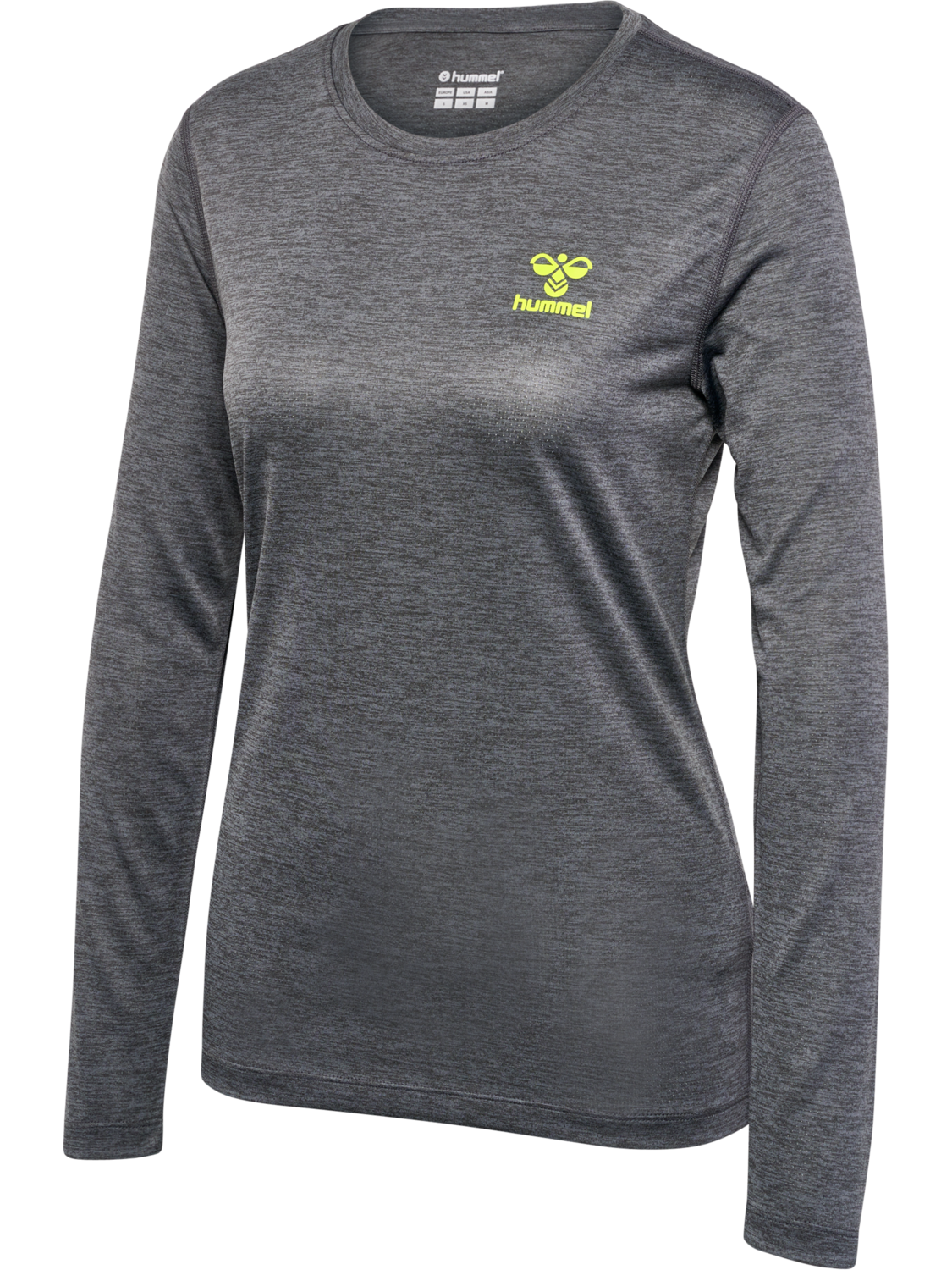 hmlSPRINT T-SHIRT L/S WOMAN, FORGED IRON MELANGE, packshot