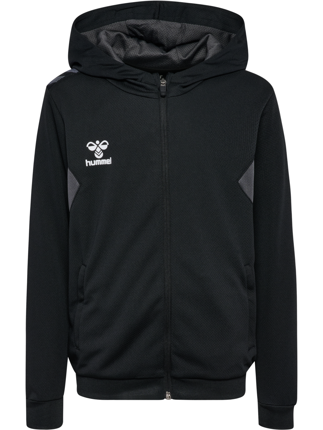 hmlAUTHENTIC PL ZIP HOODIE KIDS, BLACK, packshot