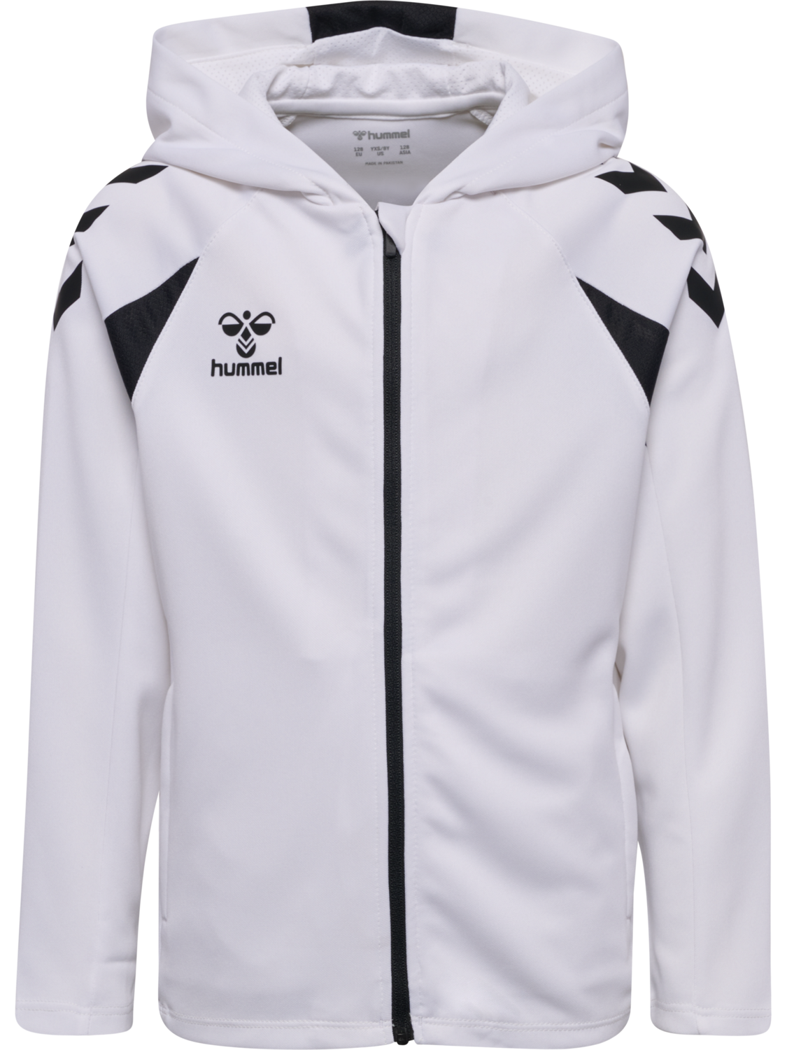 hmlCORE 2.0 ZIP HOODIE KIDS, WHITE/BLACK, packshot