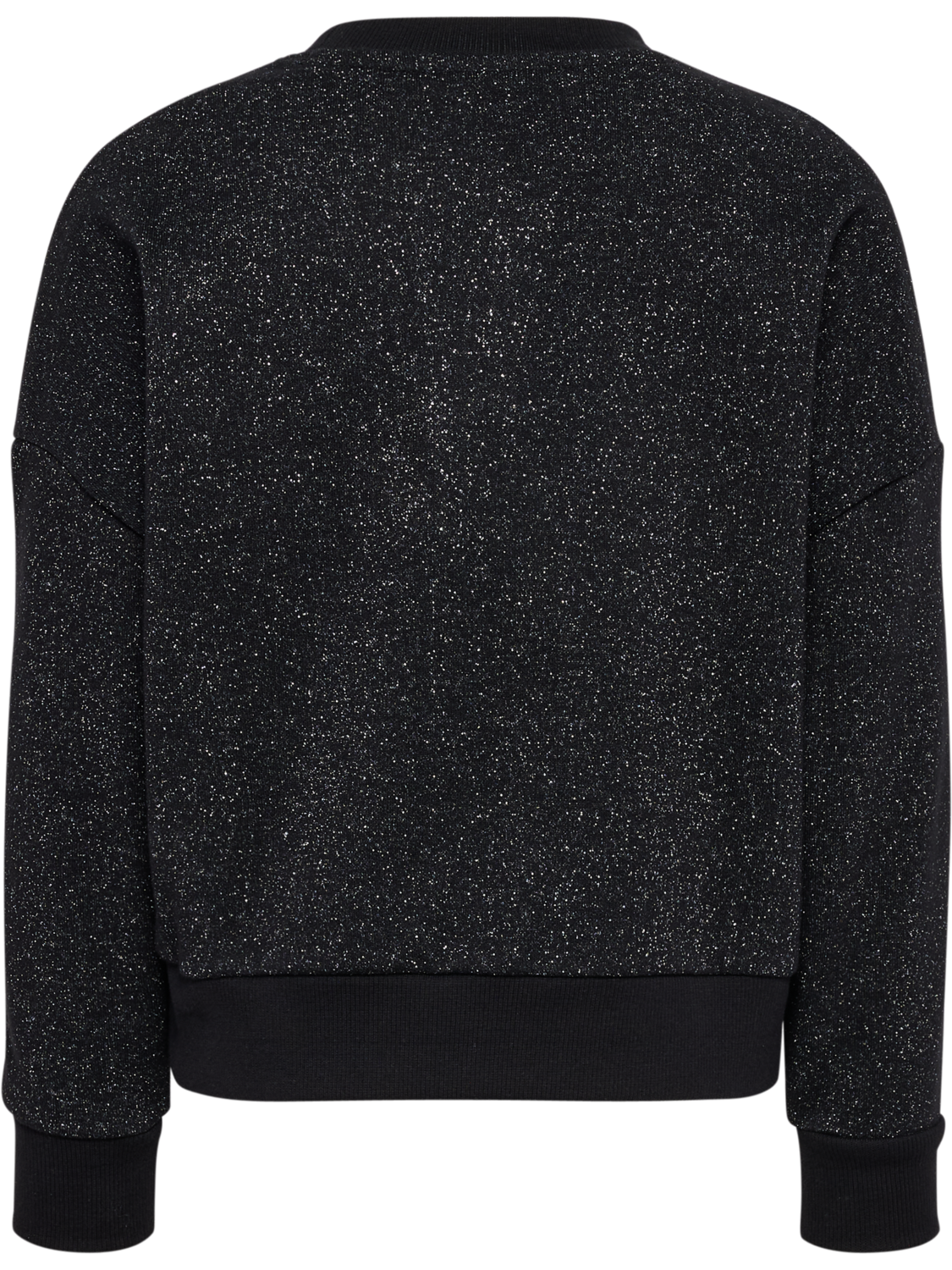 hmlJR LOOSE GLITTER CREWNECK, BLACK, packshot