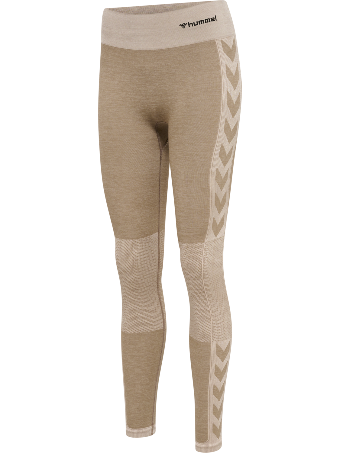 hmlCLEA SEAMLESS MID WAIST TIGHTS, CHATEAU GRAY/DRIFTWOOD MELANGE, packshot