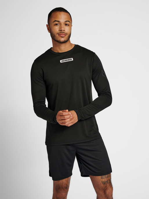 hmlTE TIHALT T-SHIRT L/S, BLACK, model