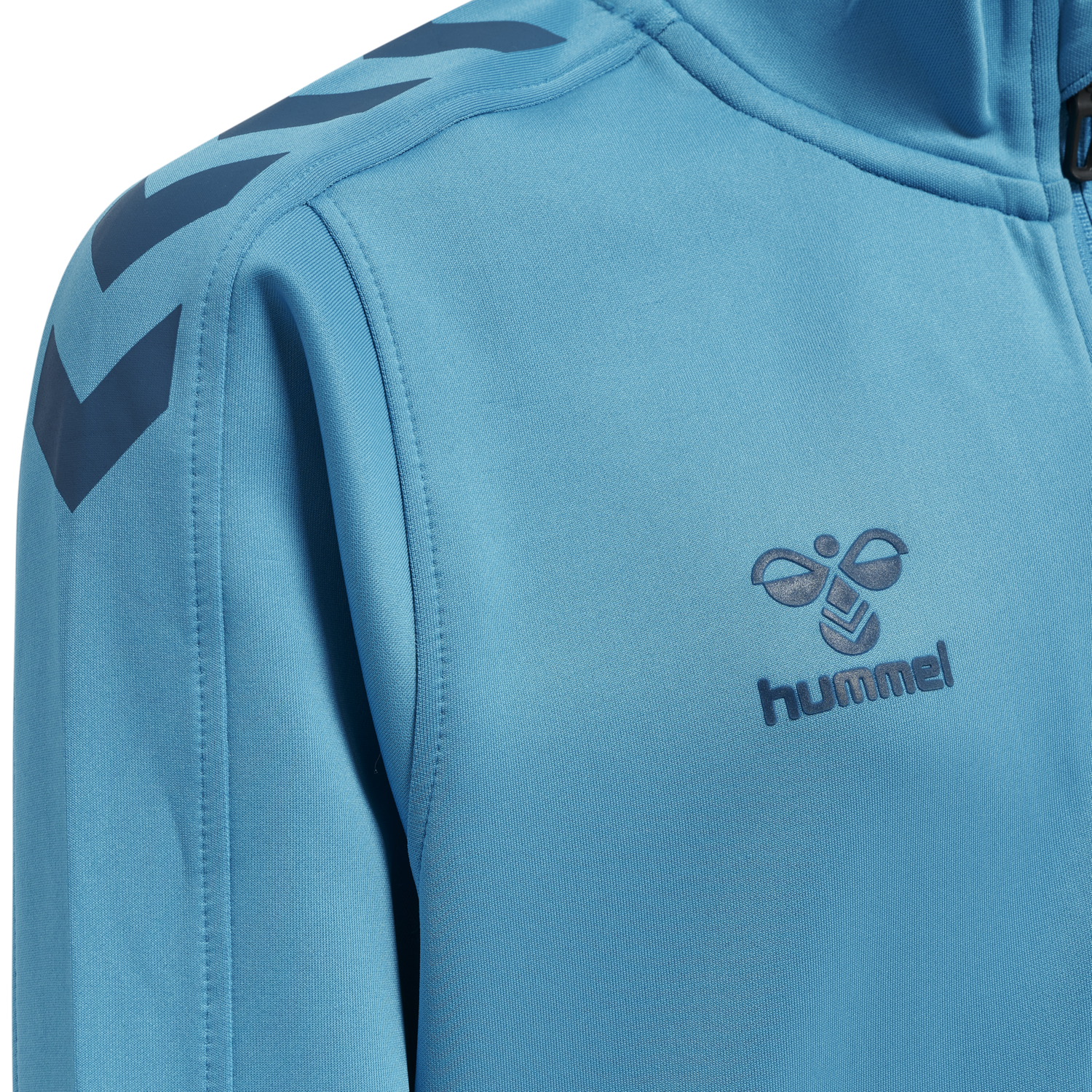 hmlCORE XK HALF ZIP POLY SWEAT KIDS, BLUE DANUBE, packshot