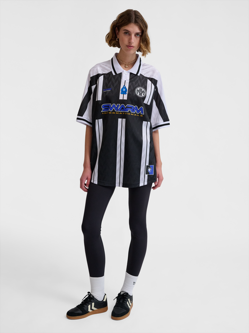 hmlLOOSE SOCCER JERSEY GAMBA, WHITE, model