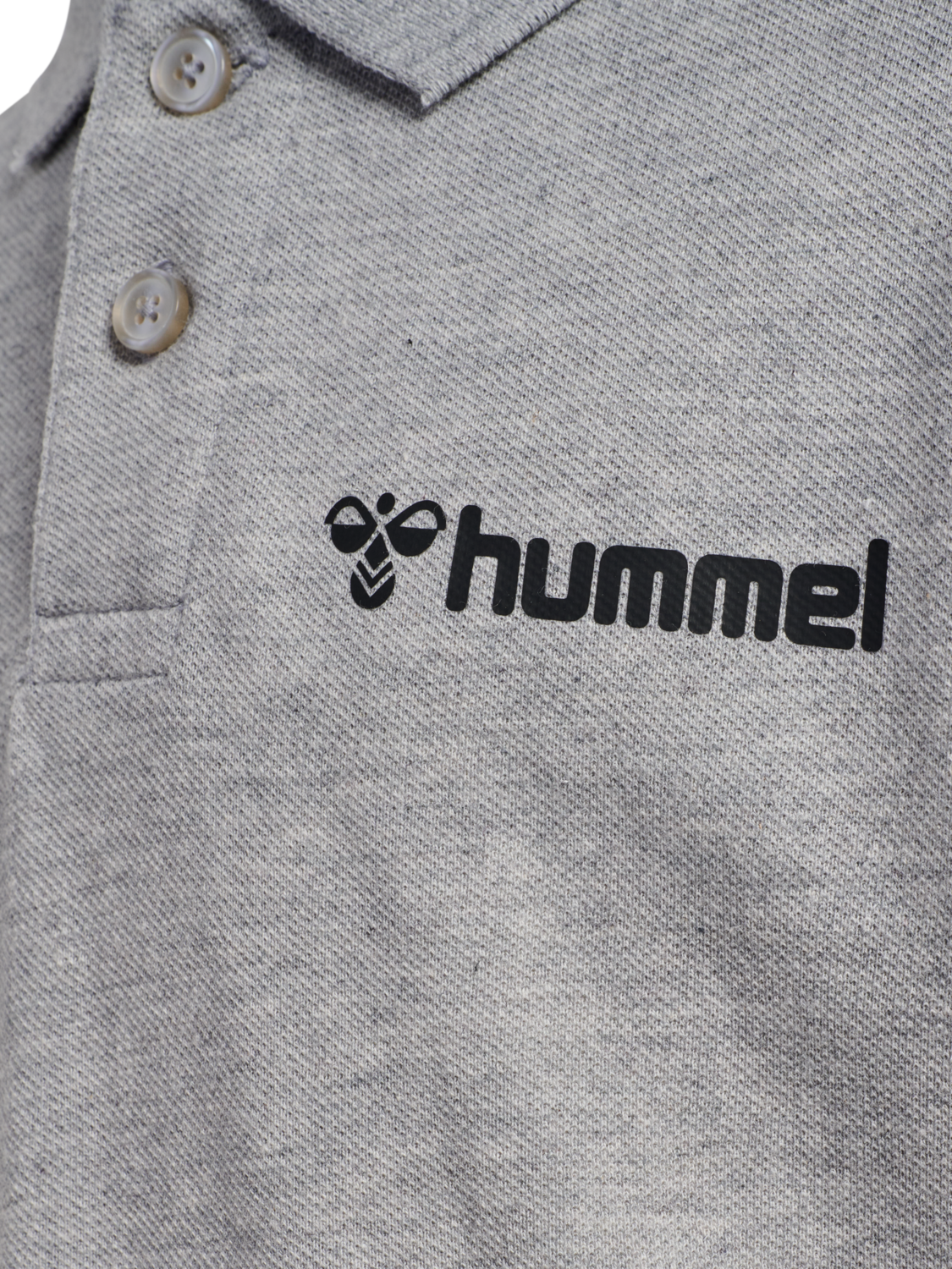 hmlMOVER COTTON POLO KIDS, GREY MELANGE, packshot