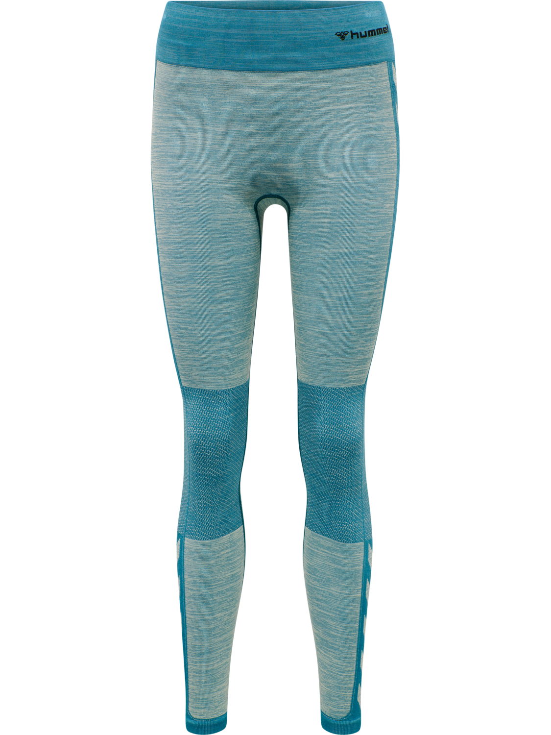 hmlCLEA SEAMLESS MID WAIST TIGHTS, BLUE CORAL/MARSHMALLOW, packshot