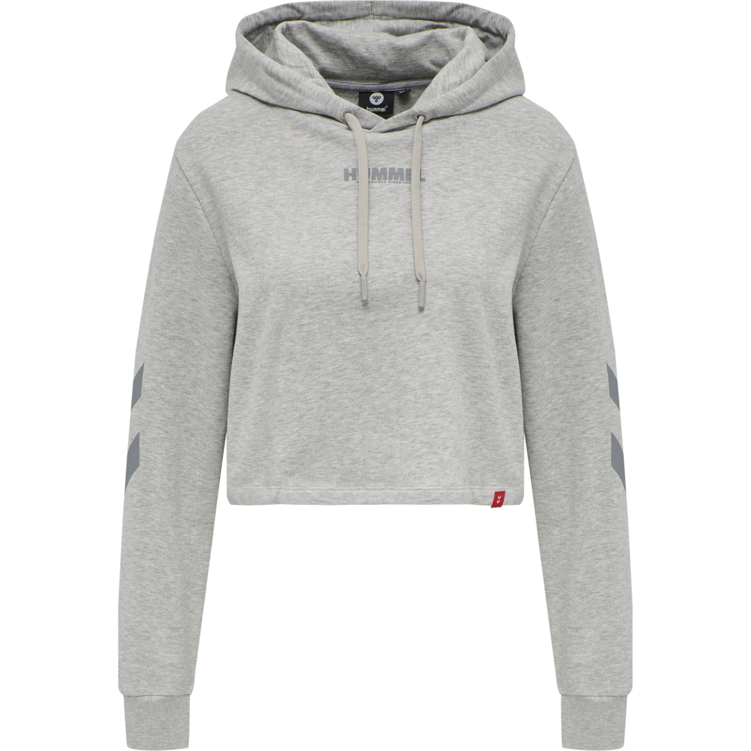 hmlLEGACY WOMAN CROPPED HOODIE, GREY MELANGE, packshot