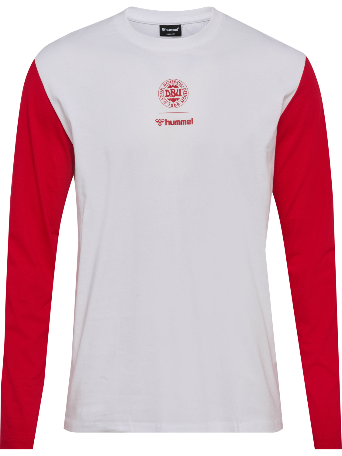 DBU 26 FAN RED-WHITE TEE LS, WHITE/TANGO RED, packshot