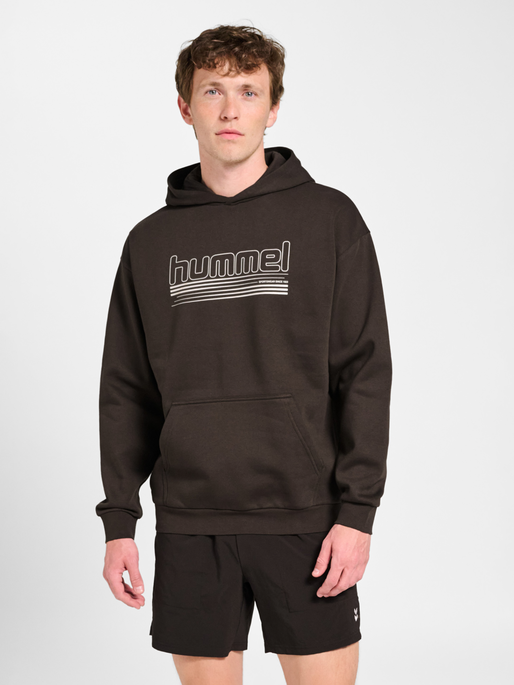 hmlSW GRAPHIC HOODIE, AFTER DARK, model
