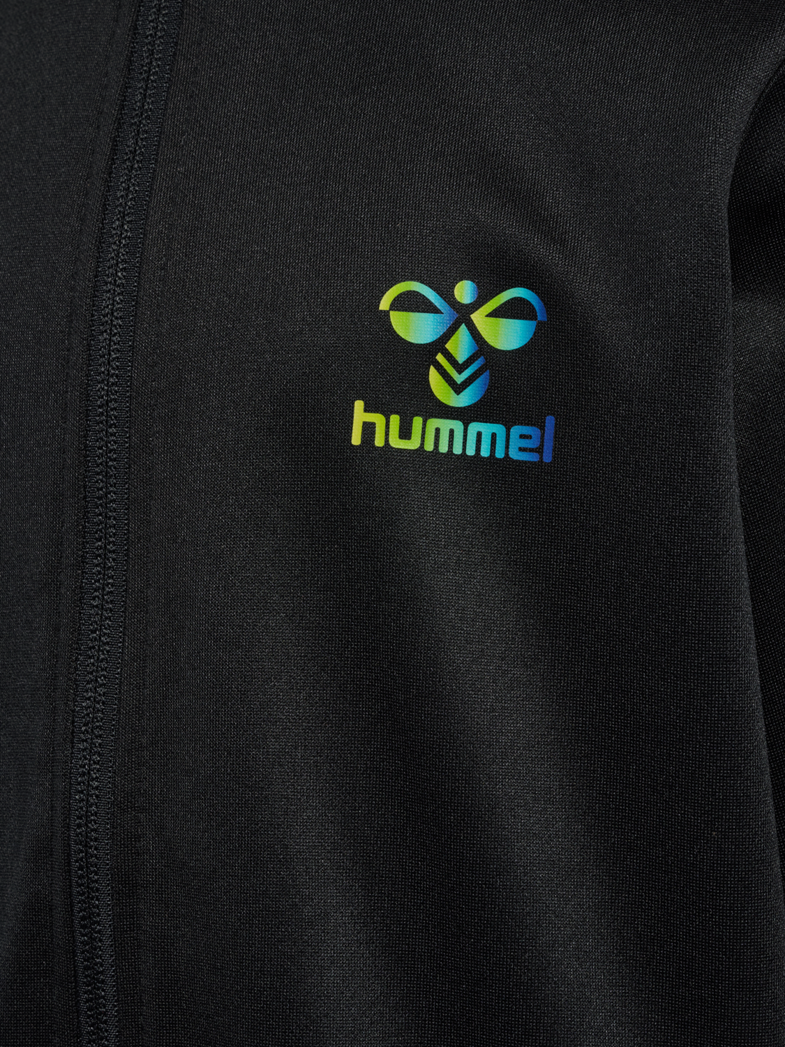 hmlSHIMMER TRACK JACKET KIDS, BLACK/LIMEADE, packshot