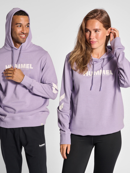 hmlLEGACY LOGO HOODIE, HEIRLOOM LILAC, model