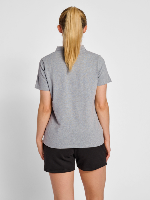 hmlRED CLASSIC POLO WOMAN, GREY MELANGE, model