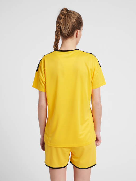 hmlAUTHENTIC POLY JERSEY WOMAN S/S, SPORTS YELLOW/BLACK, model