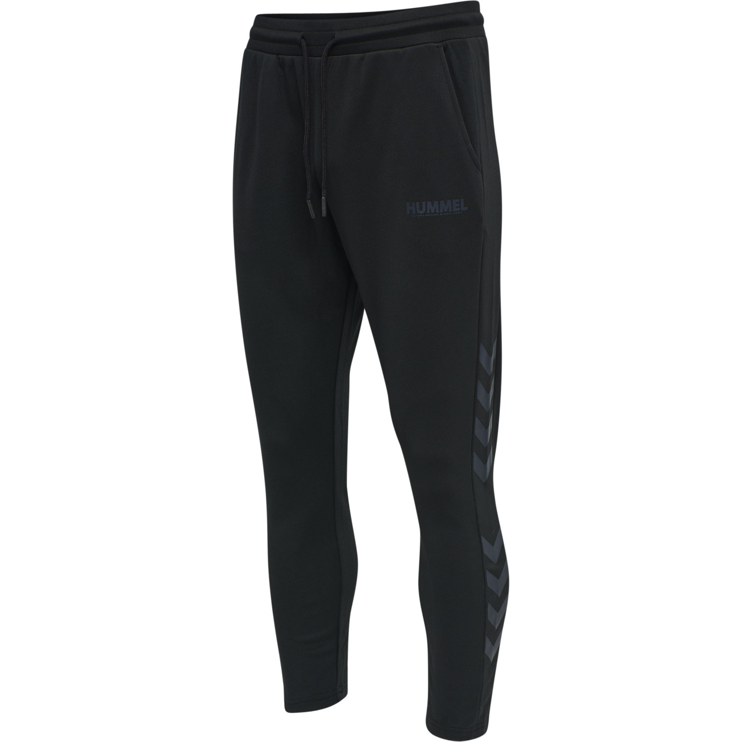 hmlLEGACY POLY TAPERED PANTS, BLACK, packshot