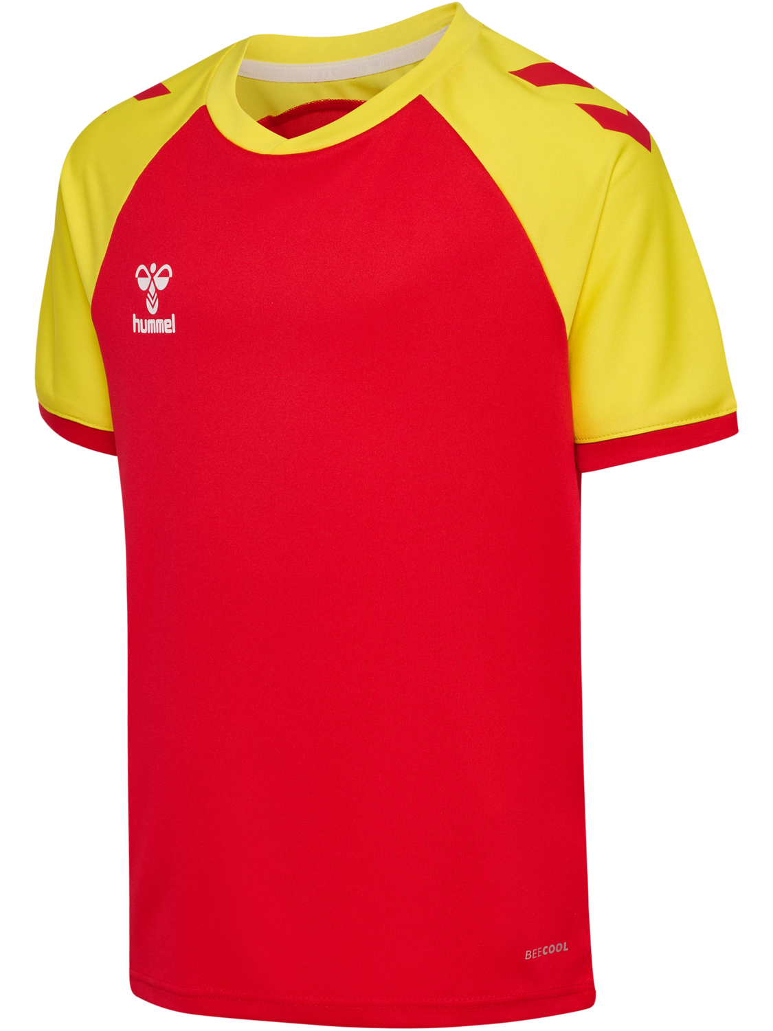 hmlMATCH LEAGUE JERSEY S/S KIDS, TRUE RED/BLAZING YELLOW, packshot
