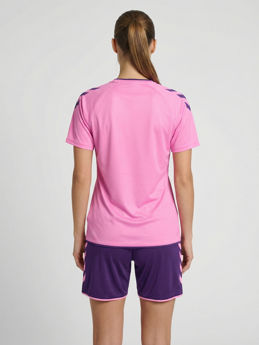 hmlCORE 2.0 JERSEY S/S WOMAN, COTTON CANDY/ACAI, model