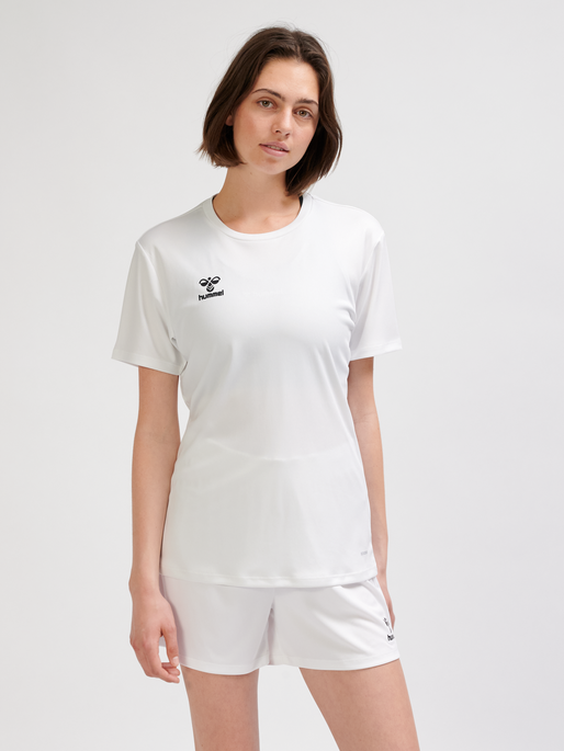 hmlESSENTIAL JERSEY S/S WOMAN, WHITE, model