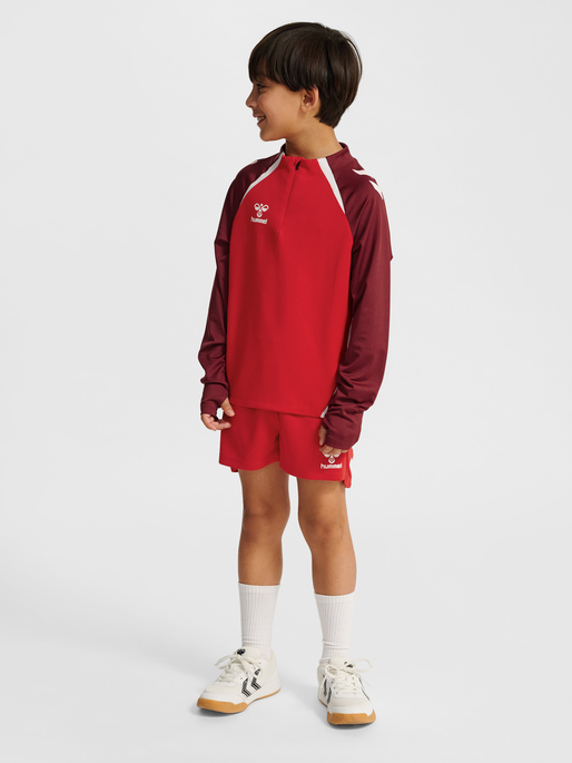 hmlLEAD 2.0 HALF ZIP KIDS, TRUE RED/MAROON, model
