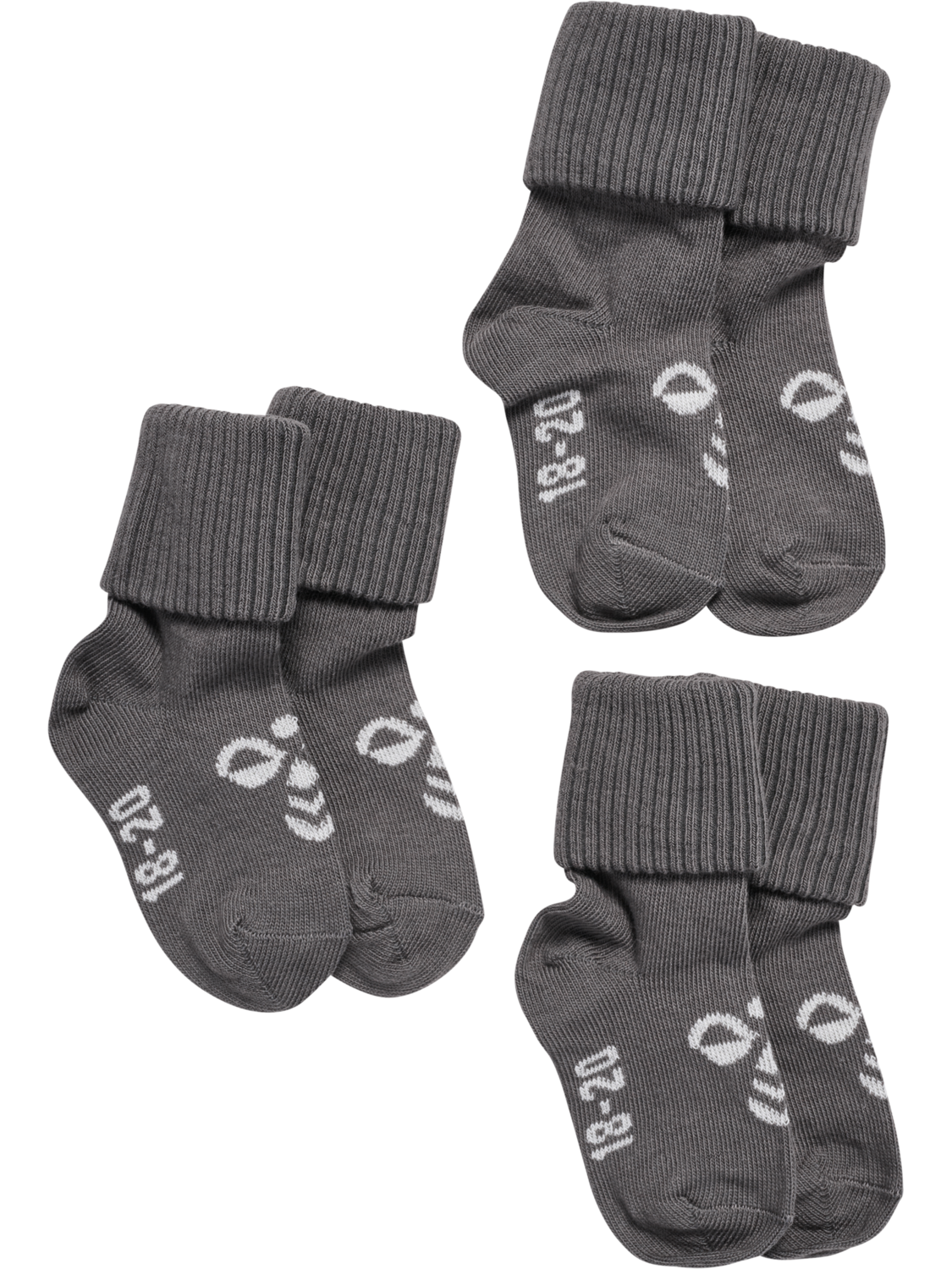 hmlMINI BEE 3-PACK SOCK, DARK GULL GRAY, packshot