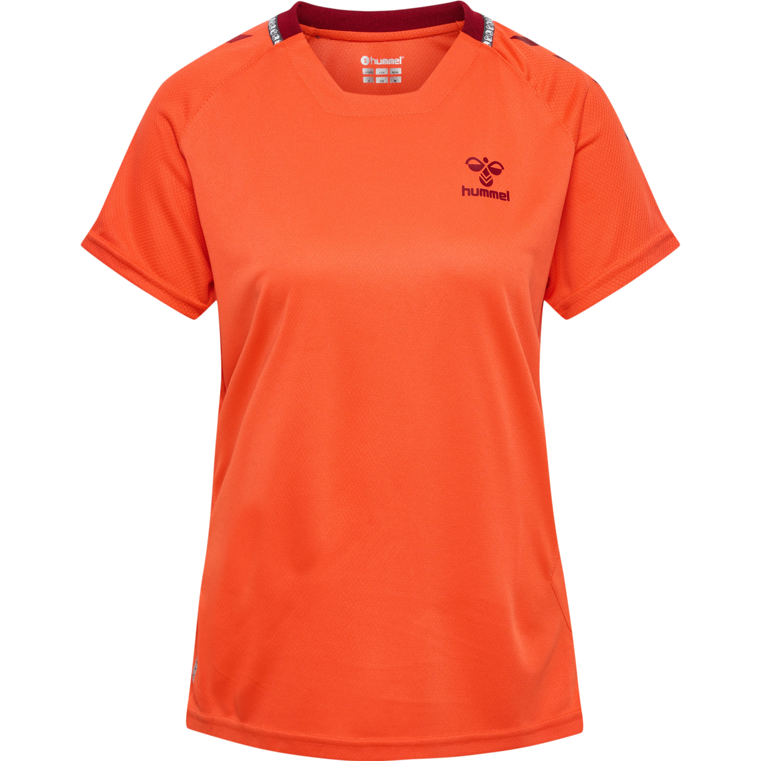 hmlONGRID POLY JERSEY S/S WO, NASTURTIUM/RHUBARB, packshot