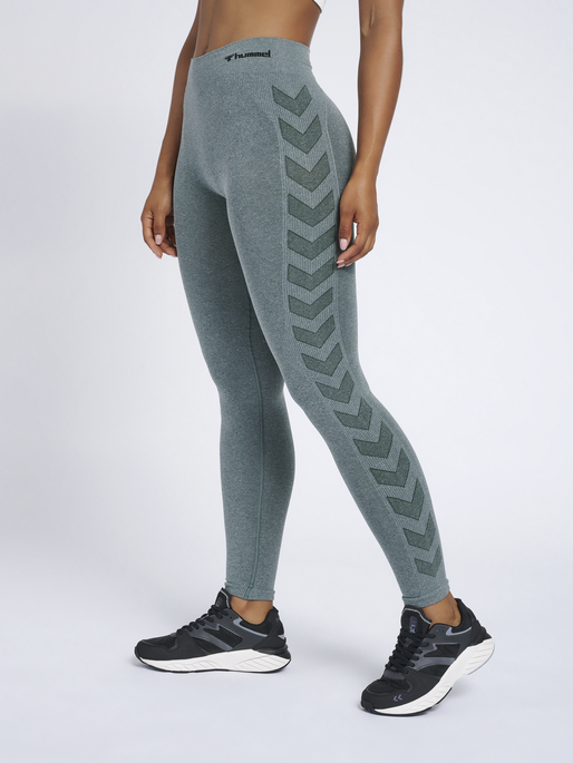 hmlCI SEAMLESS MID WAIST TIGHTS, DARKEST SPRUCE MELANGE, model