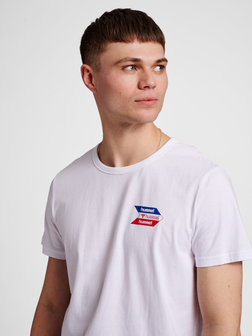 hmlIC COMBI  T-SHIRT, WHITE/BLUE/RED, model